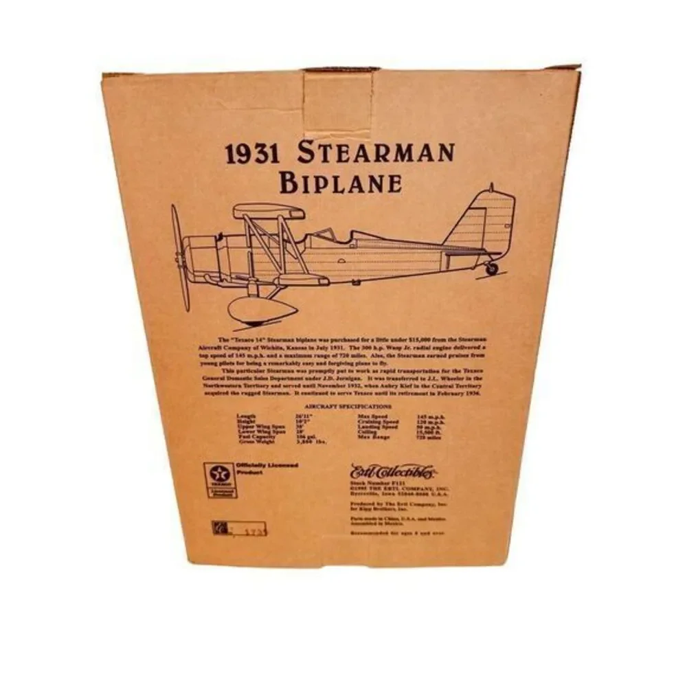 Vintage‎ Wings Of Texaco Plane 1931 Stearman BiPlane 3rd In Series #F121 1995